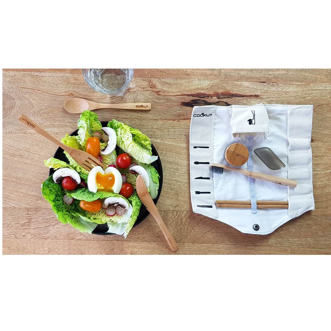  kit couverts de table en bambou reutilisable - cookut