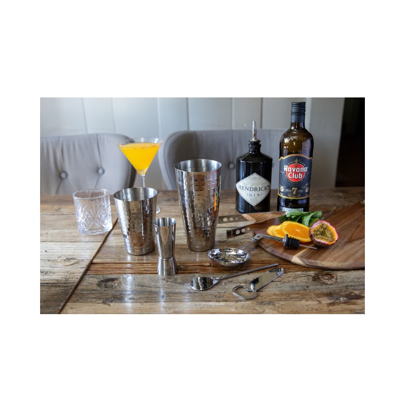 Ensemble a cocktail 8 pieces shaker boston finition martele - kitchencraft