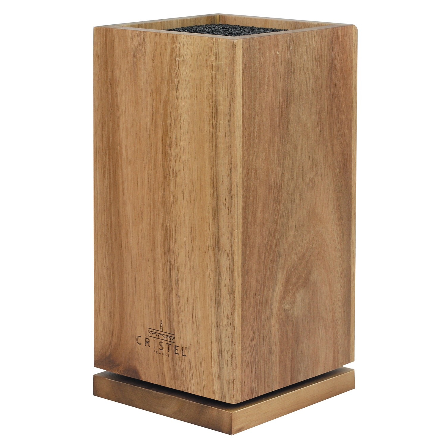 Bloc couteaux rotatif en bois d'acacia vendu sans couteaux - cristel