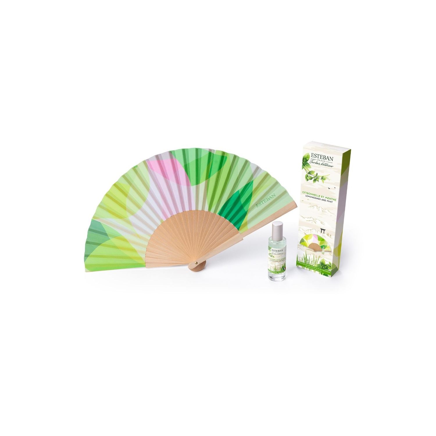 Éventail parfumé citronnelle & menthe - esteban