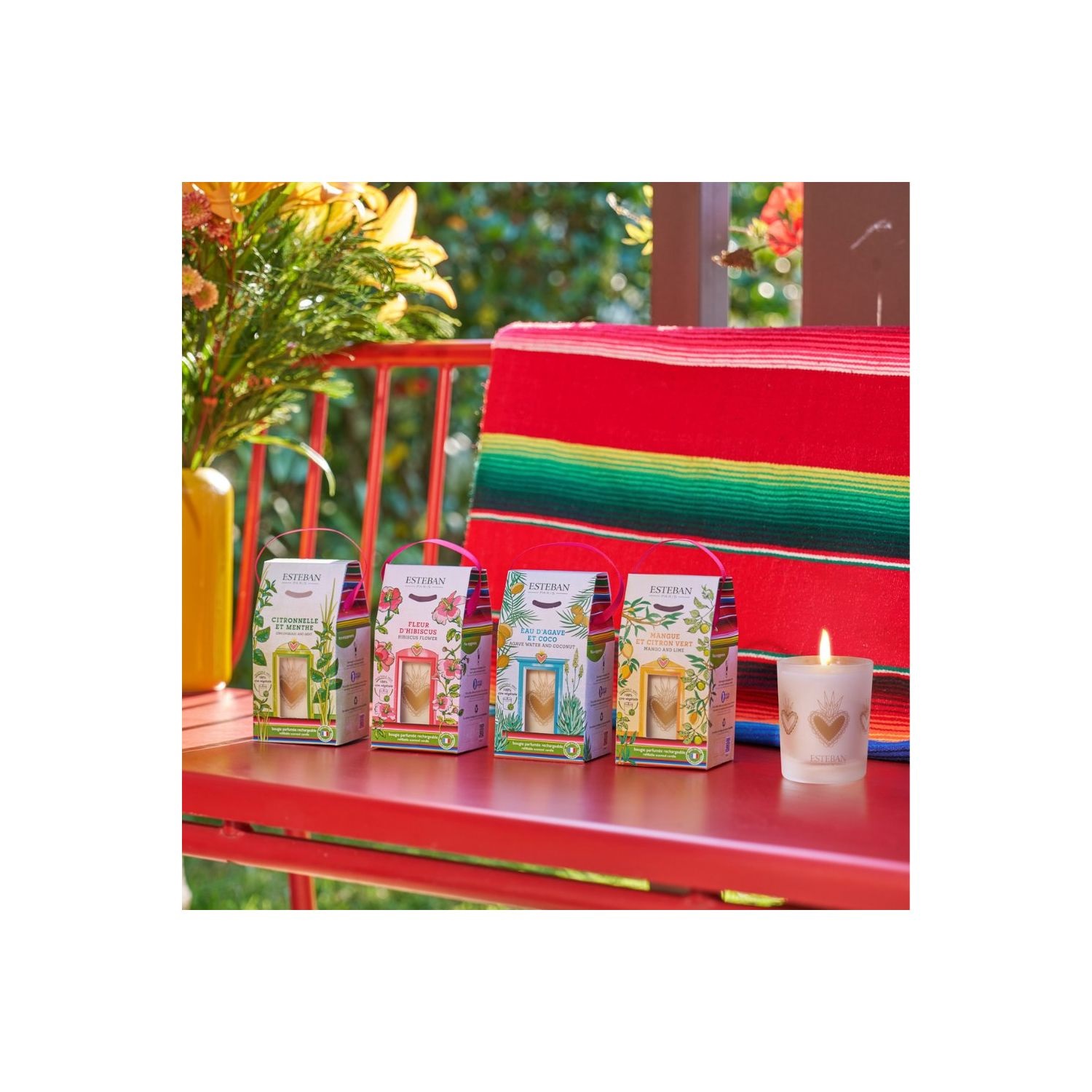 Bougie parfumée citronnelle & menthe rechargeable 180g - esteban