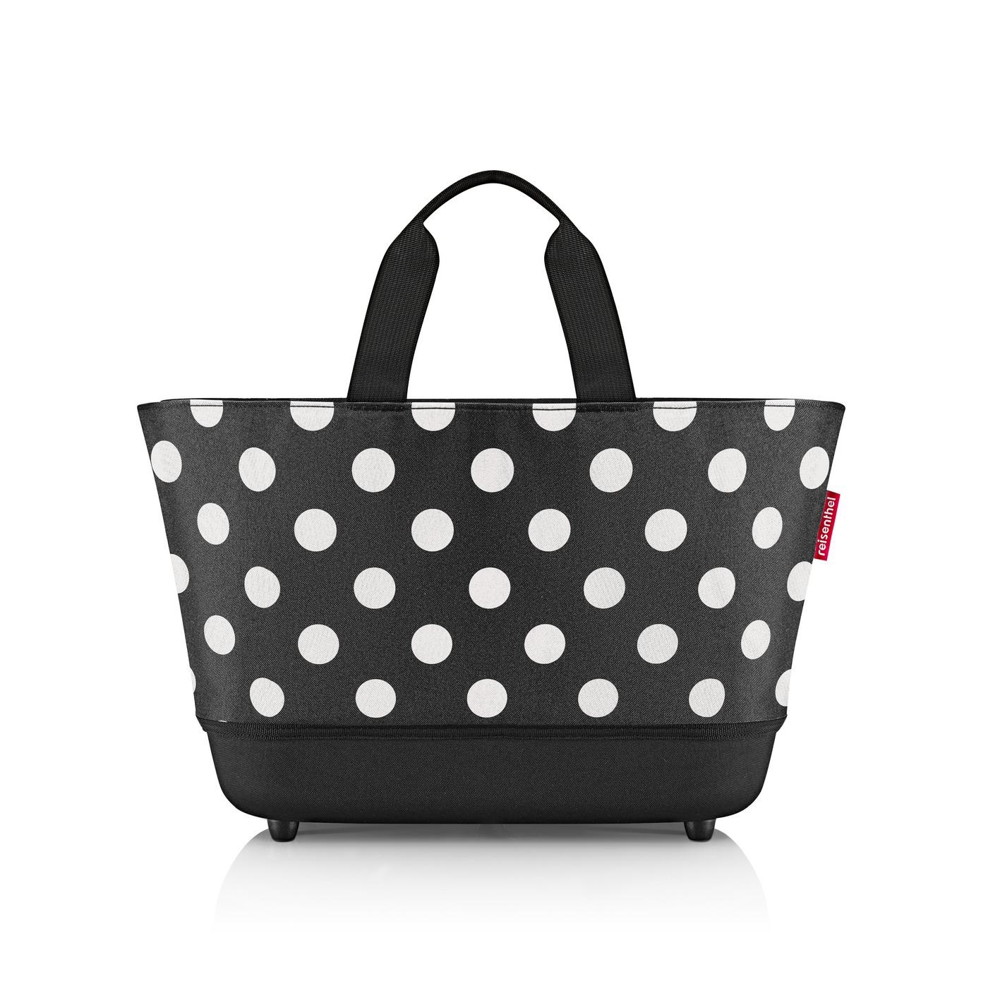 Shoppingbasket herringbone dots white panier de courses - reisenthel