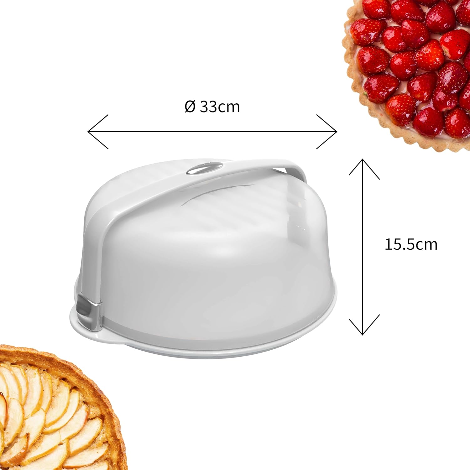 Boite à gateau ronde blanche, 2 en 1, h15,5 cm ø 33cm - patisse