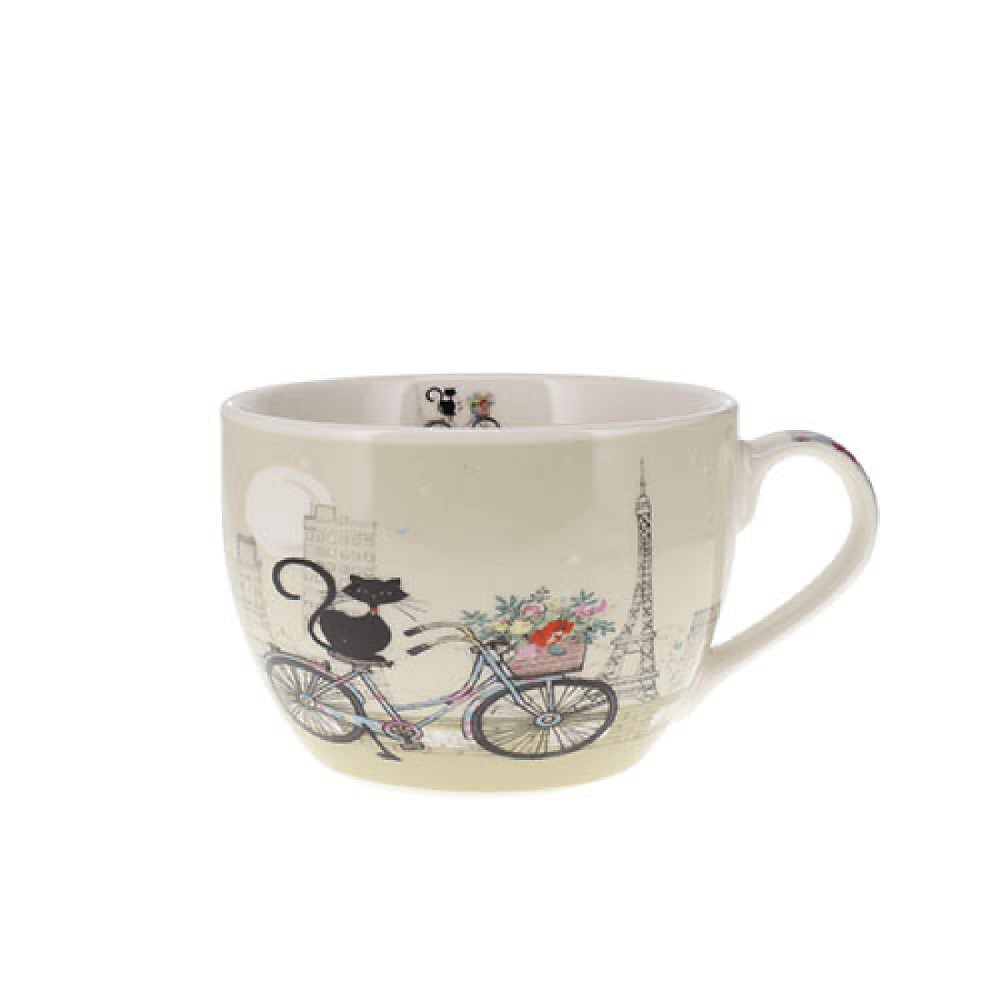 Bol a anse 500 ml boite ouverte - bug art paris chat velo - kiub