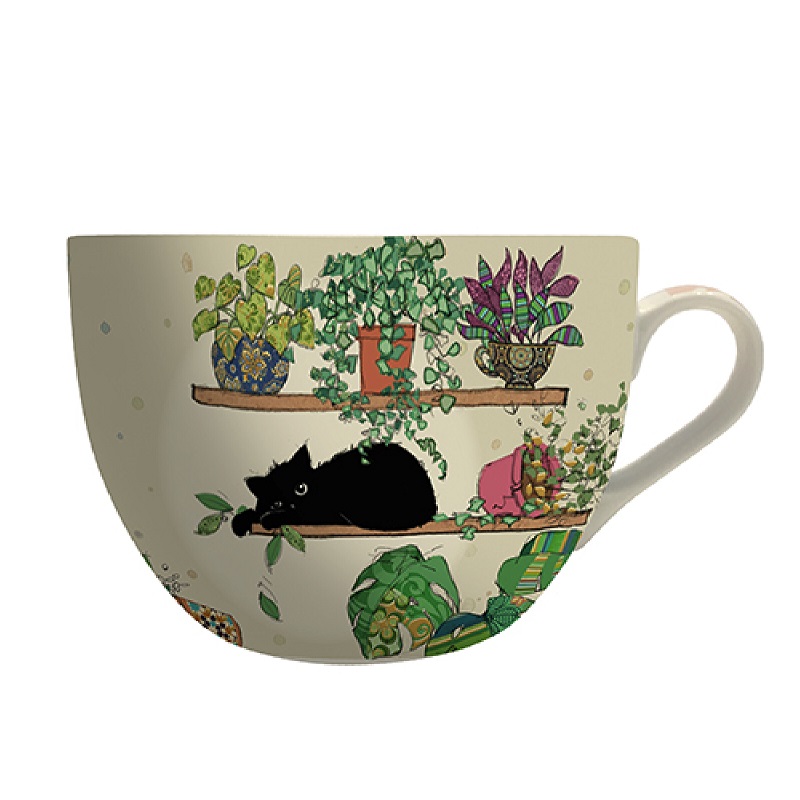 Bol a anse 500 ml + boite ouverte - bug art chaton plantes - kiub