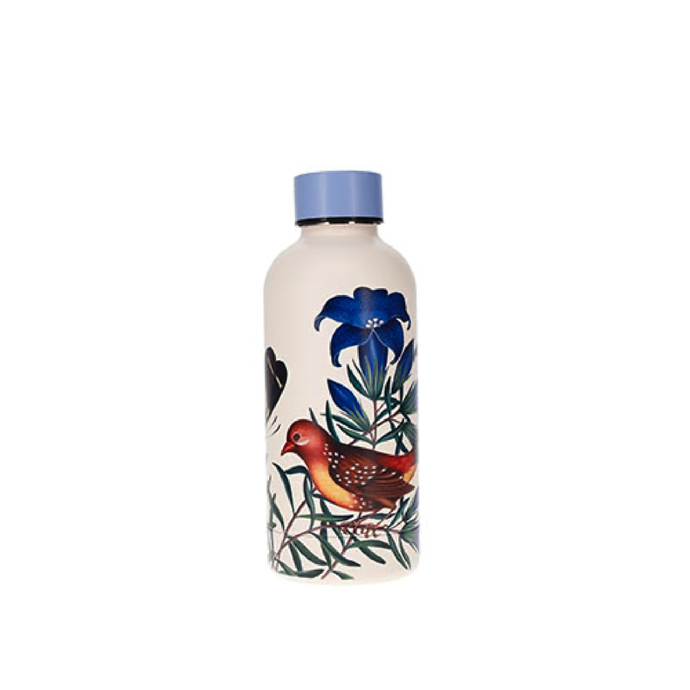 Bouteille isotherme 400 ml encyclopédia fleurs et papillons bleus - kiub