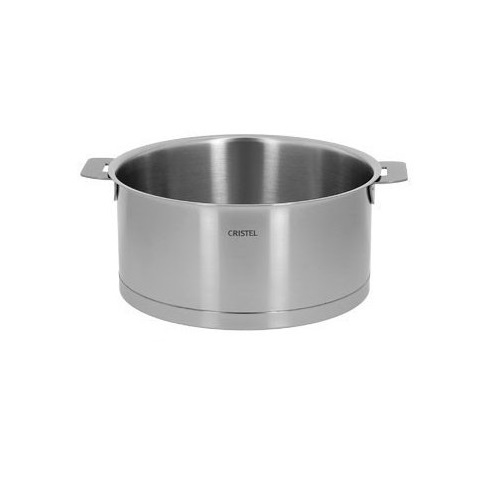 Casserole en inox poignee amovible 12 cm finition strate - cristel 