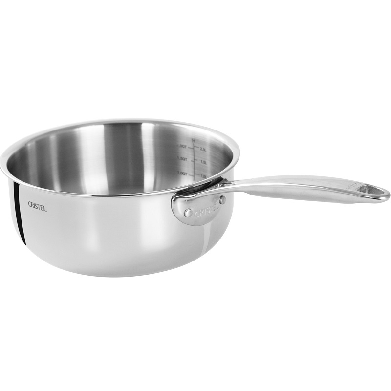 Casserole induction 20 cm castel pro 5 ply poignee fixe - cristel