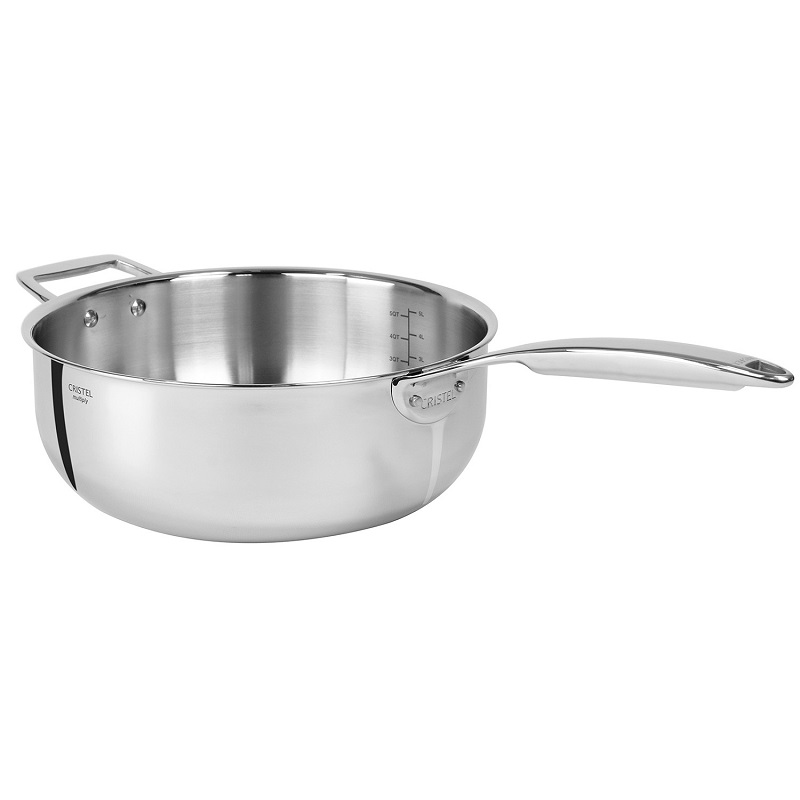 Casserole induction 28 cm castel pro 5 ply poignee fixe - cristel