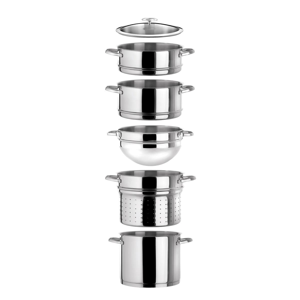 Marmite et accessoires ensemble 6 pièces elysée - le cuisinox 24 cm - cuisinox