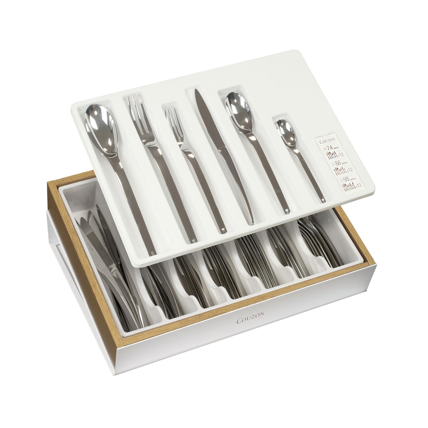 Millenium coffret couverts 48 pièces en inox pour 12 personnes - couzon