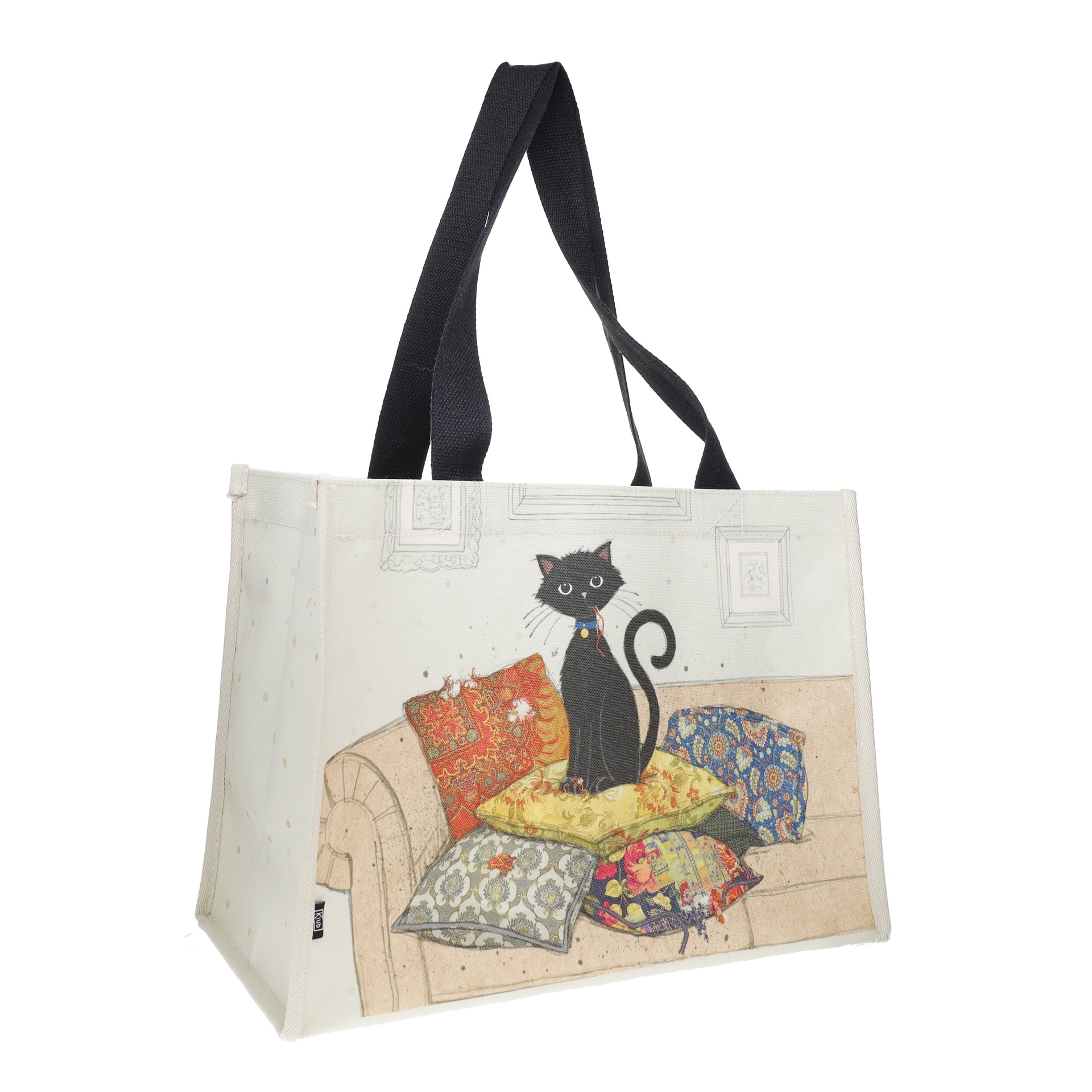 Sac cabas canvas 30x40 cm bug art chat et coussins - kiub