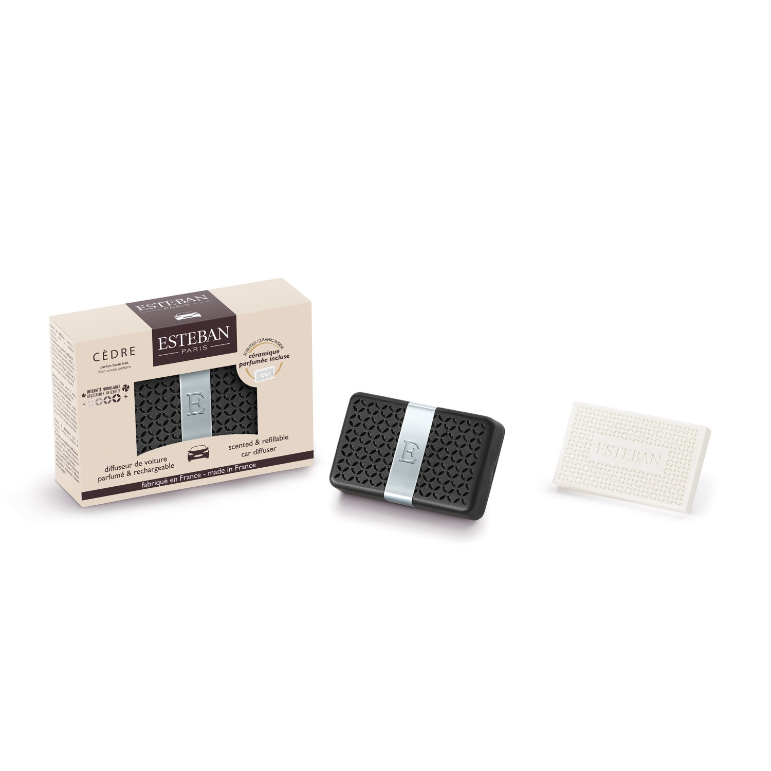 Diffuseur de voiture rechargeable cèdre - esteban