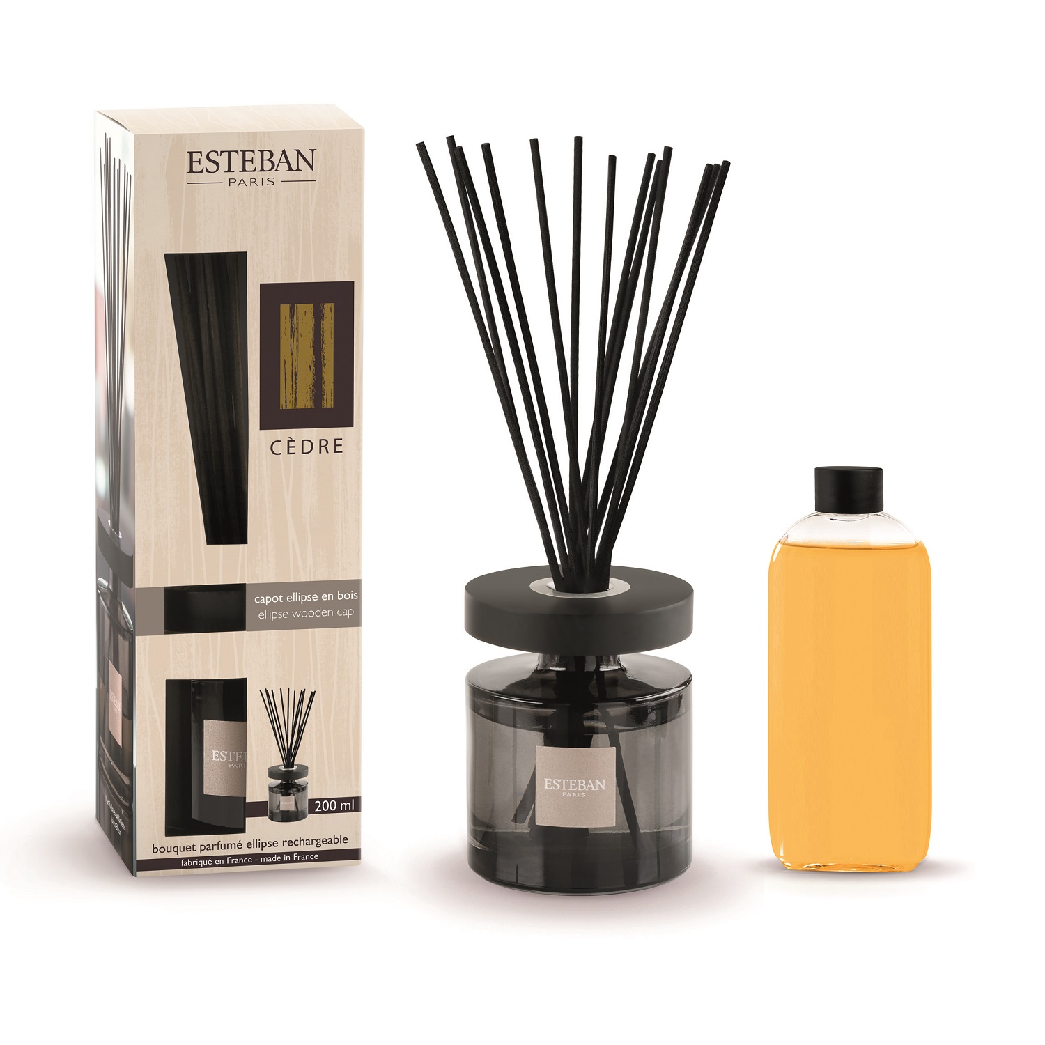 Cèdre, bouquet parfumé ellipse 200ml - esteban