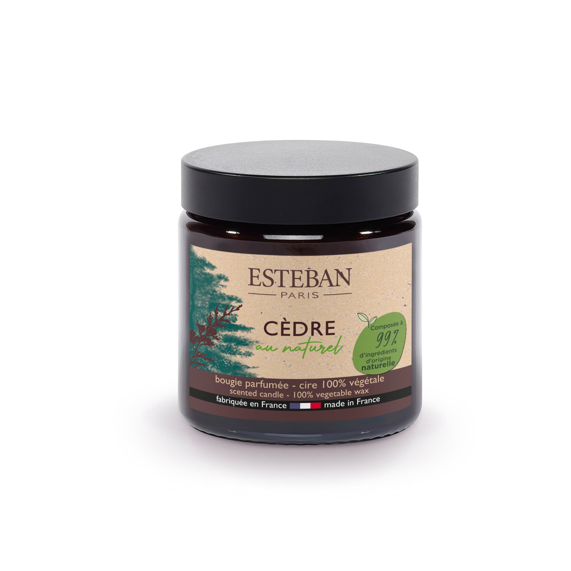 Cèdre, bougie parfumée pommadier 90g - esteban