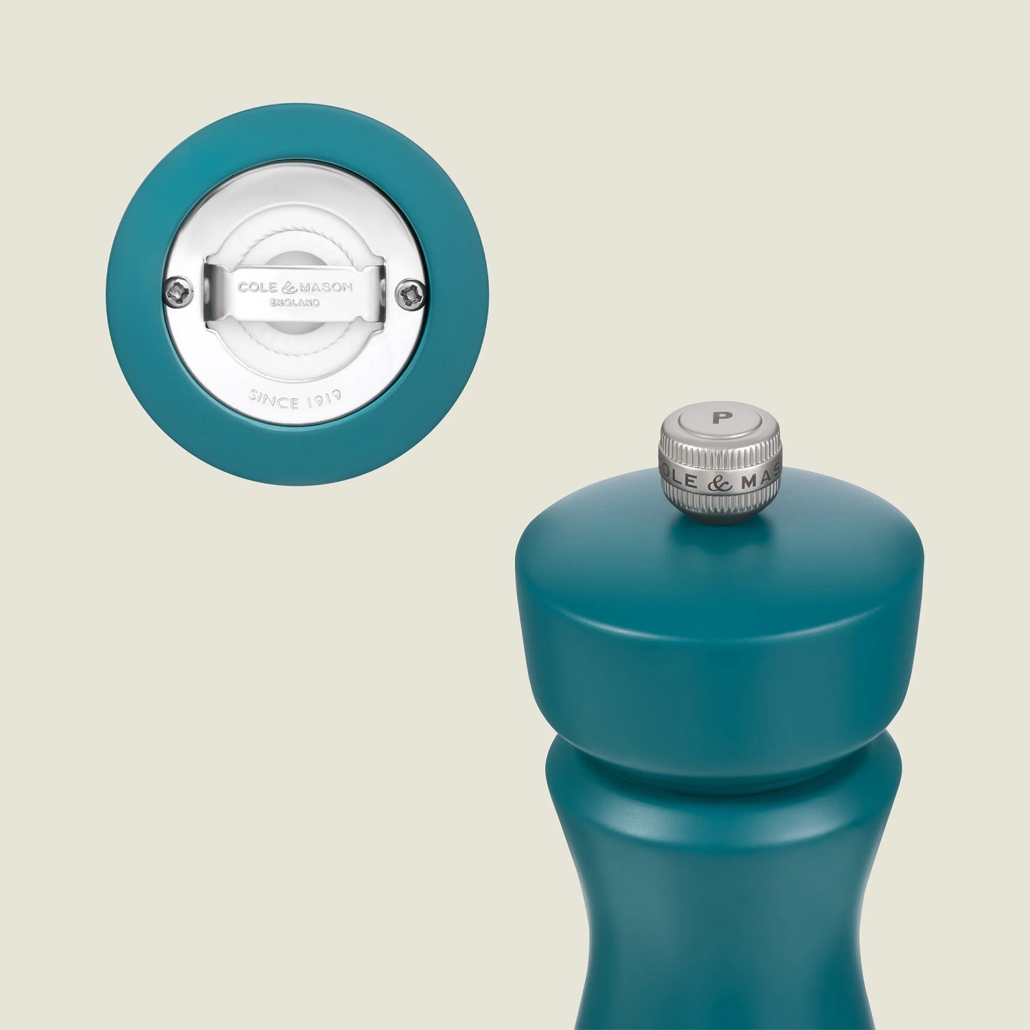 Moulin à sel ou à poivre kenton bleu 19 cm mécanisme céramique - cole et mason