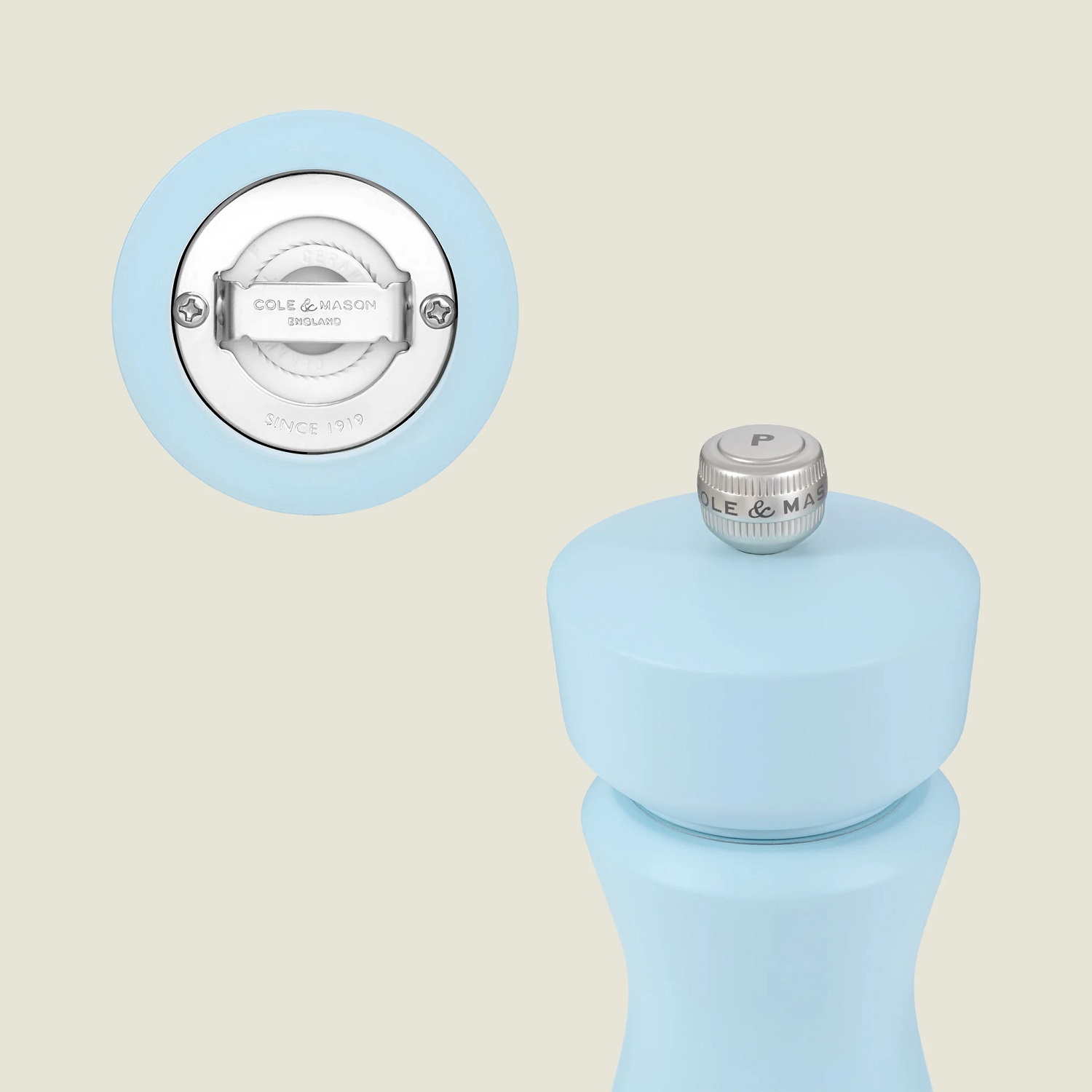 Moulin à sel ou à poivre kenton bleu sel 19 cm mécanisme céramique - cole et mason