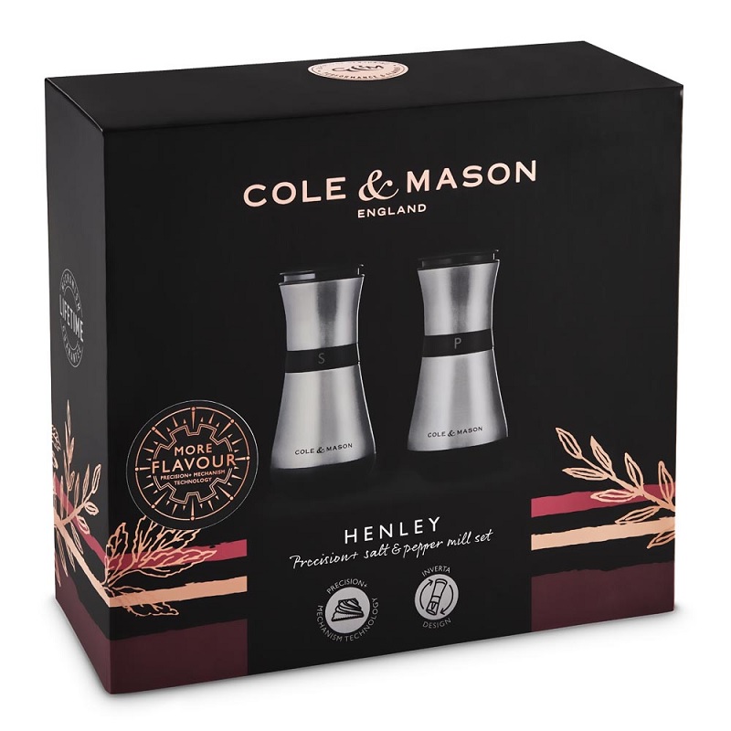 Coffret moulins a sel et a poivre henley 135 mm - cole et mason