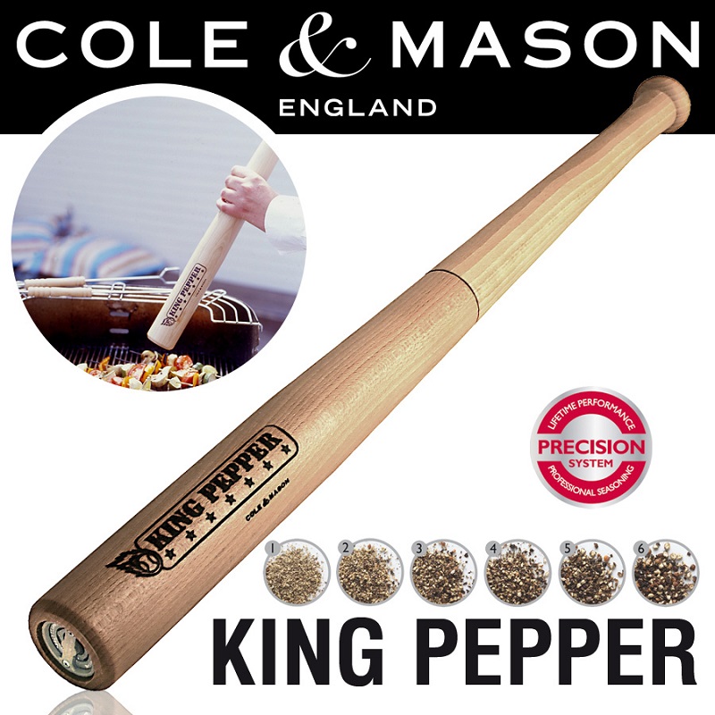 Moulin a poivre en forme de batte de baseball king pepper 72 cm - cole et mason
