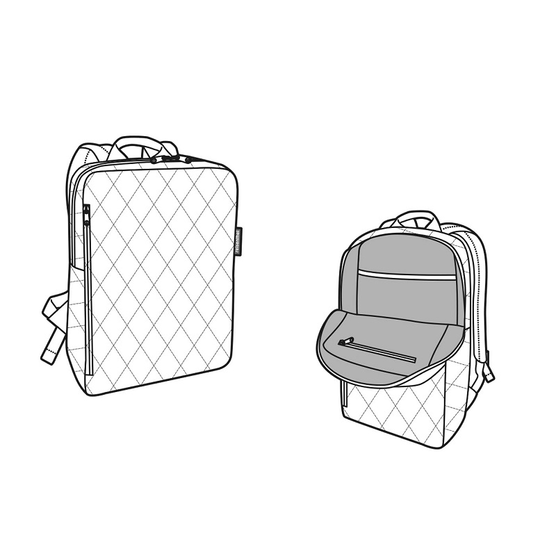 Classic backpack m rhombus black - reisenthel