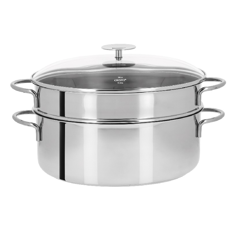 Ensemble cuit vapeur ovale 30 cm mutine 1 etage compatile induction - cristel