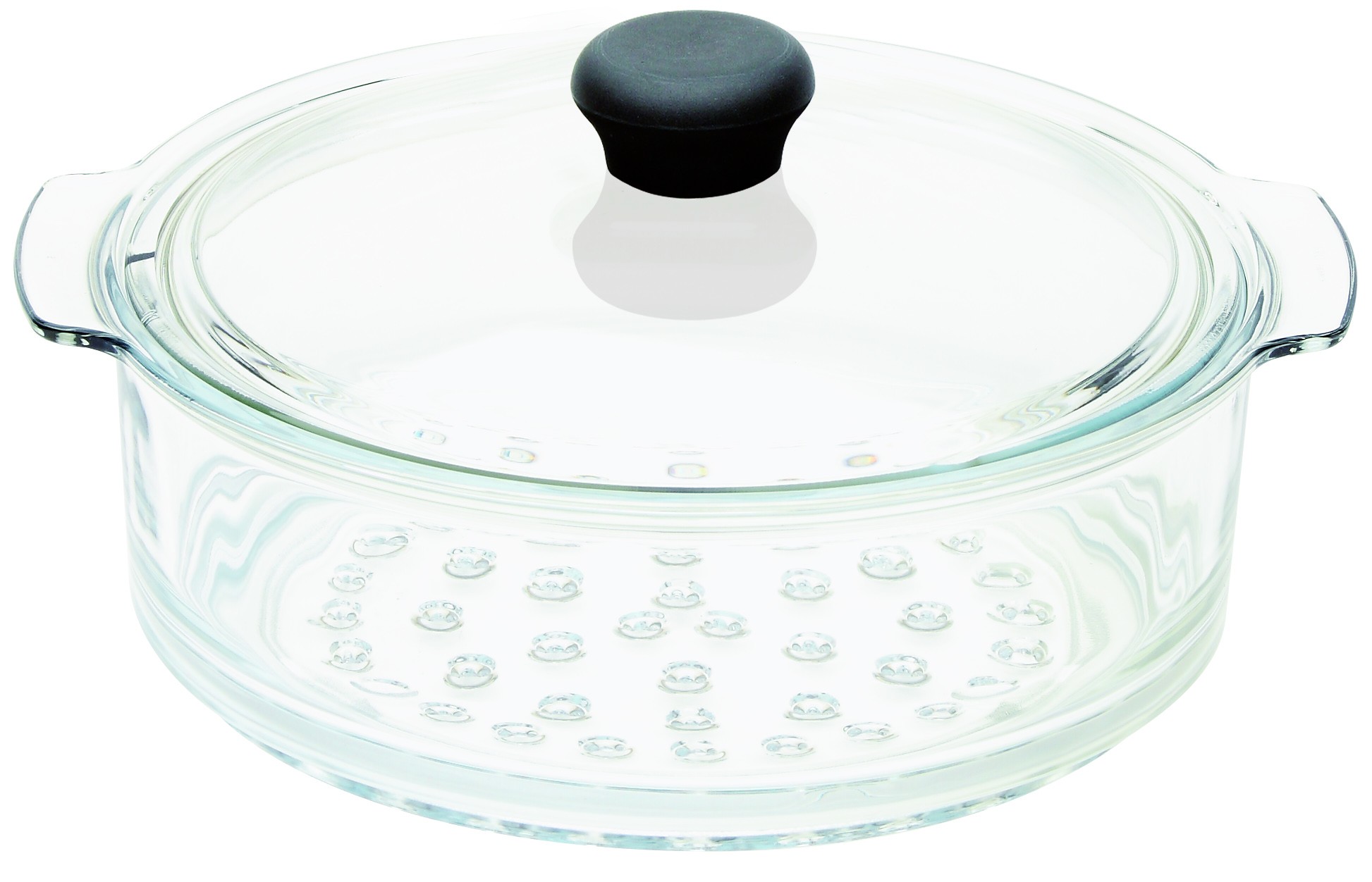 Cookway two element cuit vapeur en verre 24 cm couvercle - cristel