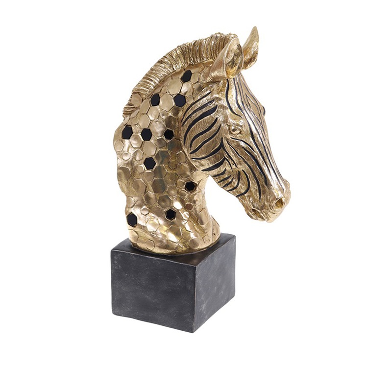Statue tete de zebre or safari - socadis