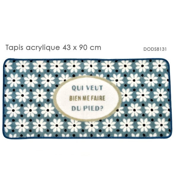 Tapis de cuisine acrylique 43 x 90 cm decor qui veut me faire du pied - fox trot