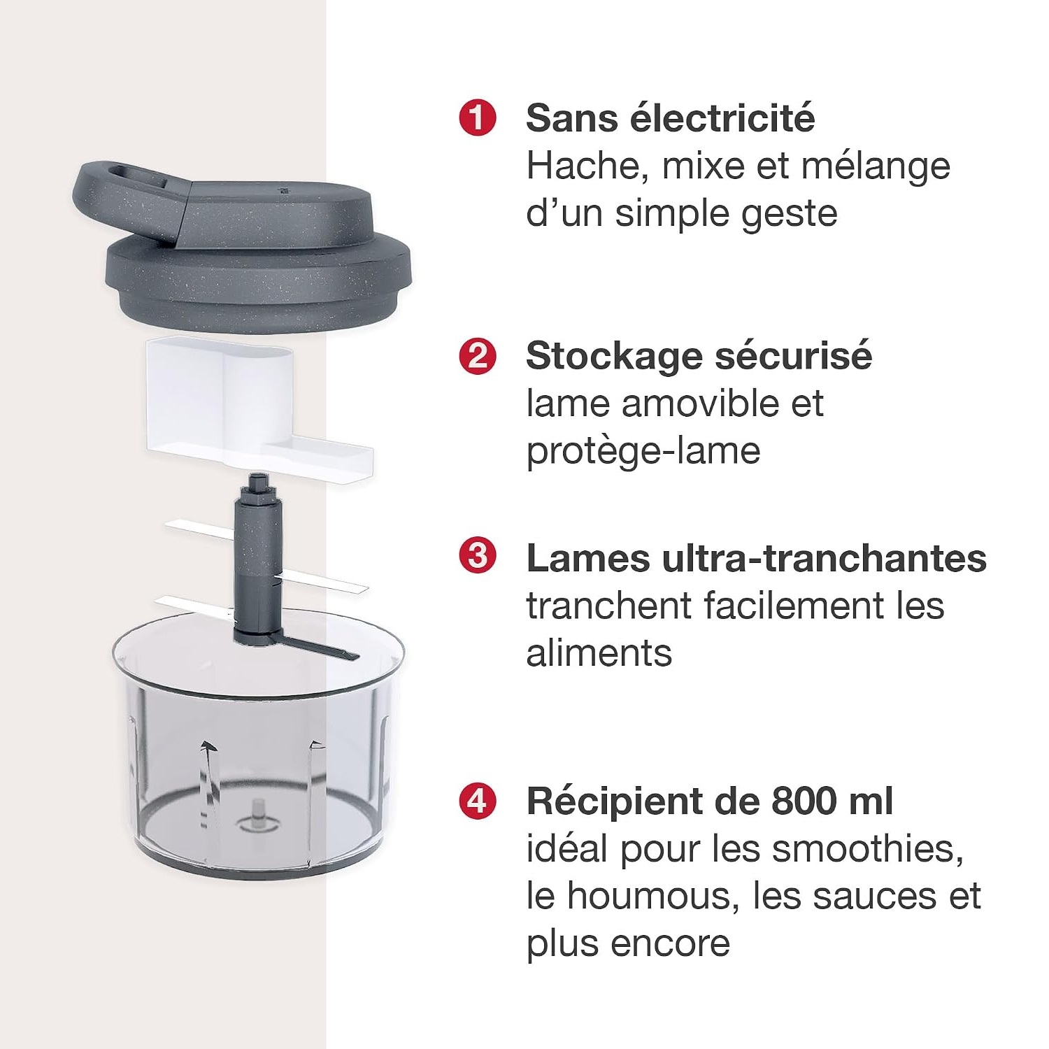 Hachoir à herbes easy pull processor - zyliss