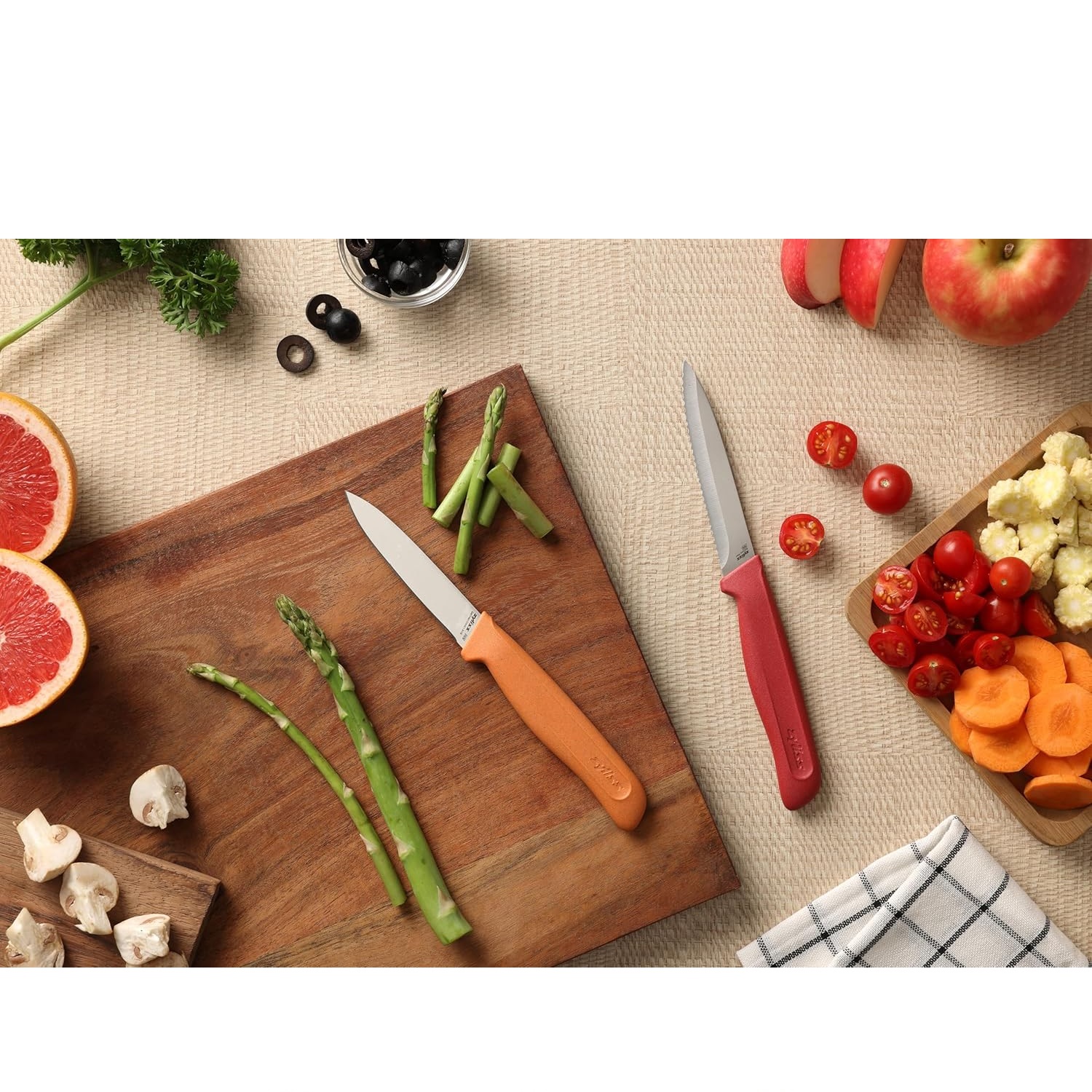 Lot de 2 couteaux, office lame droite, tomates lame dentelée, classique - zyliss