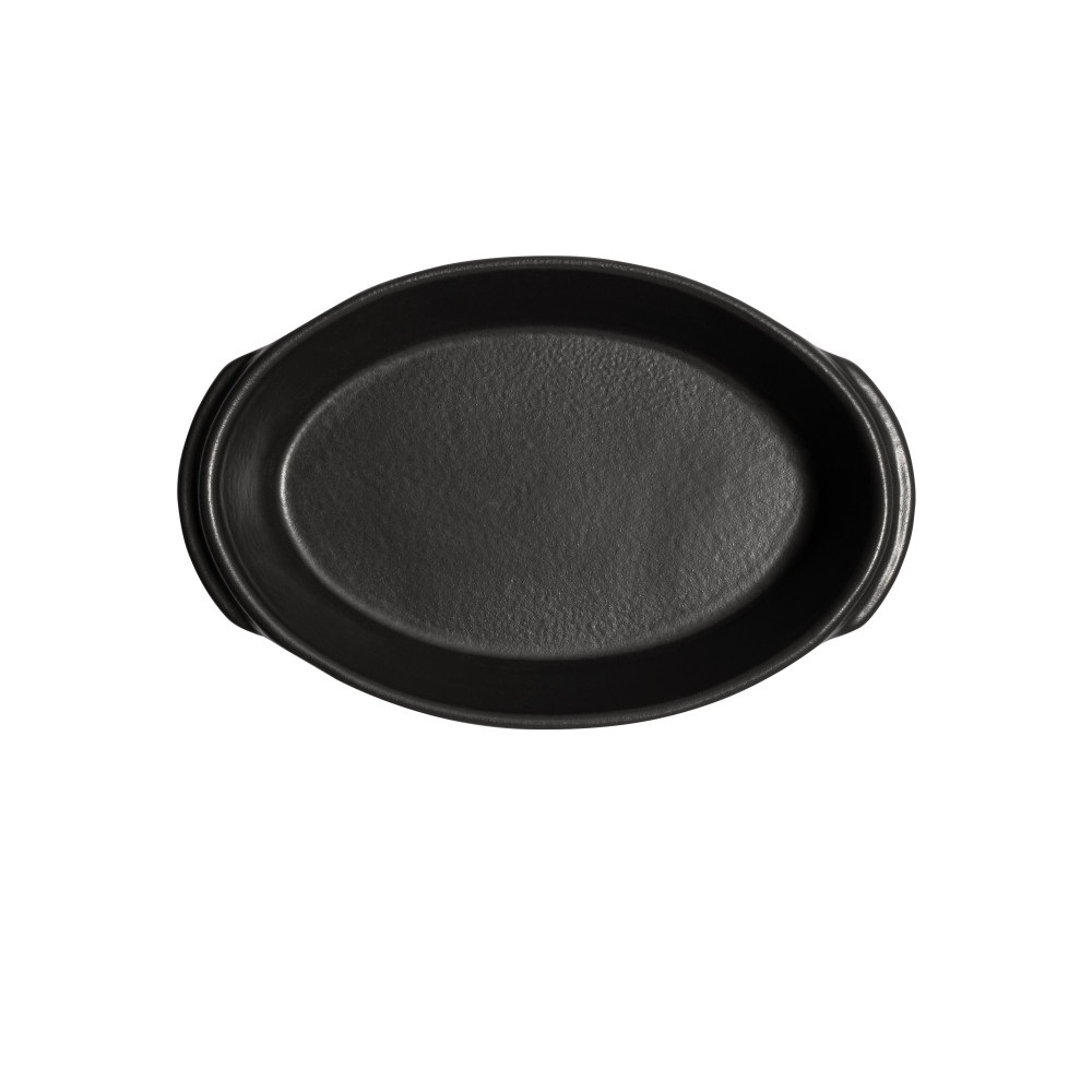 Mini plat à four ovale solo basalte 20 cm - emile henry 