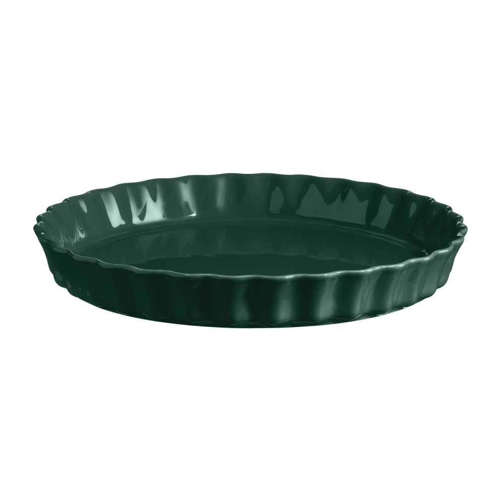 Moule à tarte en céramique ø29,5cm vert cèdre - emile henry 