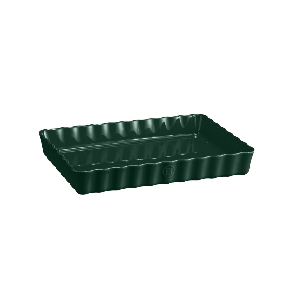 Moule à tarte tourtière rectangulaire 34 x 24 cm vert cèdre - emile henry 
