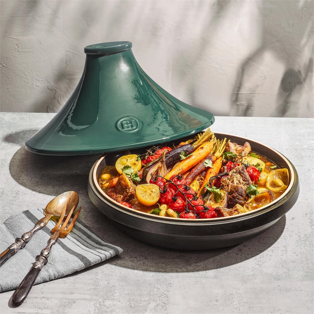 Tajine delight ardoise et couvercle cèdre ø32 cm- 4 l - emile henry