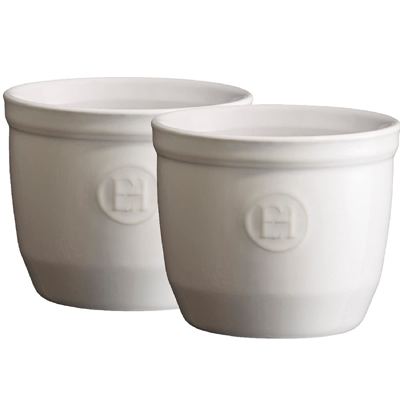 Lot de 2 ramequins en ceramique blanc farine n8 - emile henry