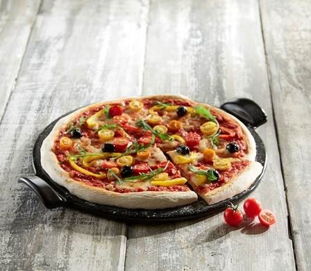 Pizza stone rouge coquelicots 35,5 cm - emile henry