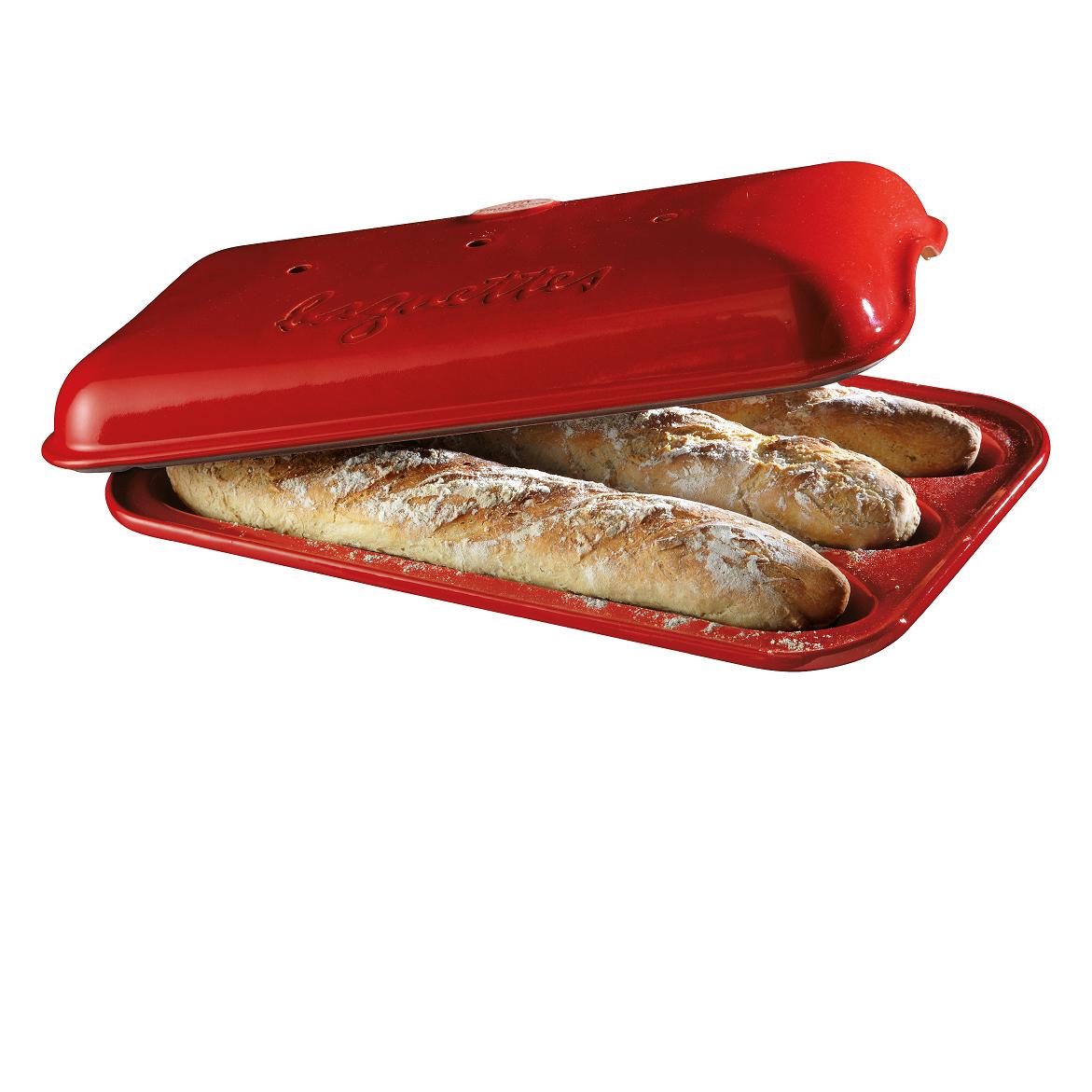 Moule a baguette rouge grand cru 39x23x10 cm - emile henry