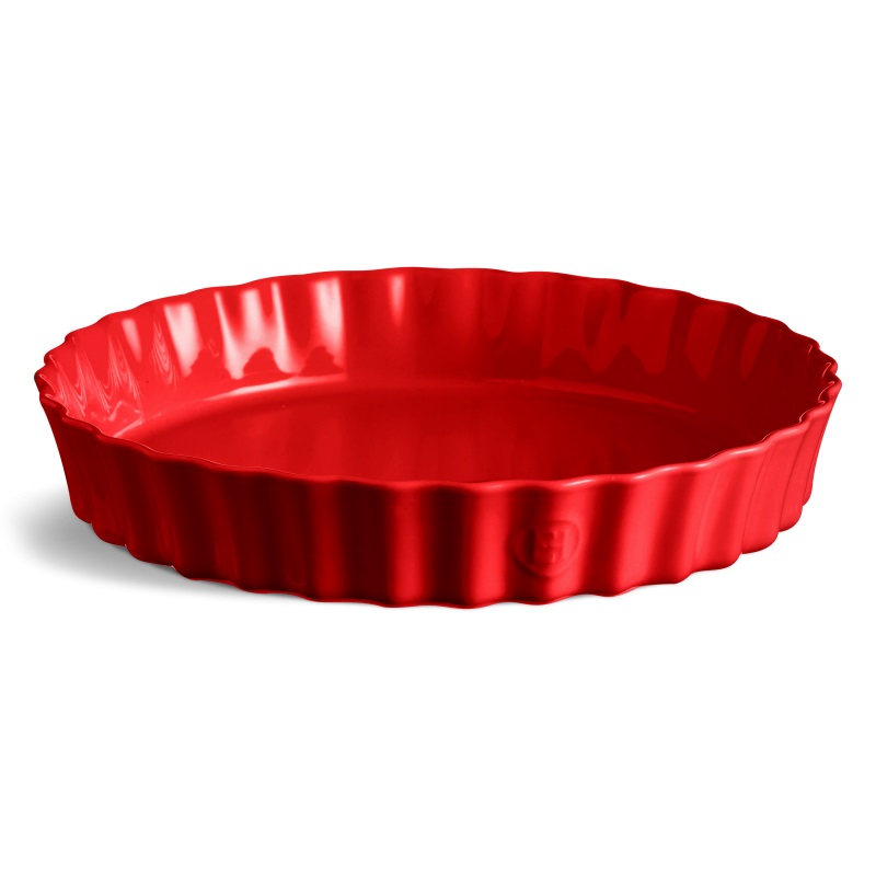 Plat a tarte tourtiere haute 32 cm rouge grand cru - emile henry 