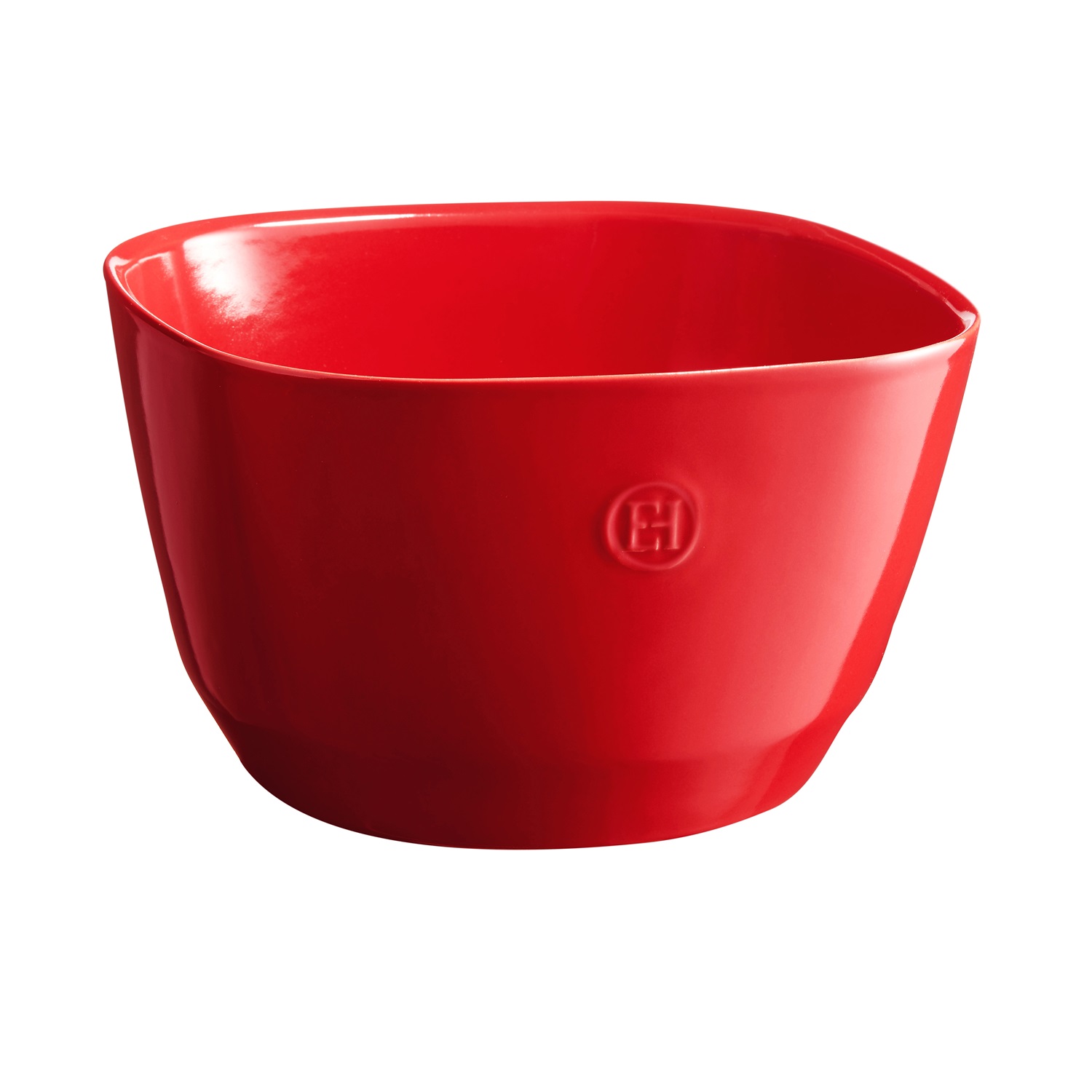 Saladier carré en céramique 26 cm couleur rouge grand cru - emile henry 