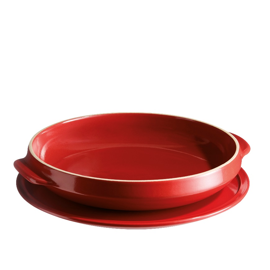 Moule a tarte tatin avec plat de service couleur rouge grand cru emb vpc- emile henry