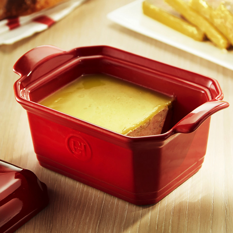 Terrine a foie gras 500g + presse rouge grand cru- emile henry