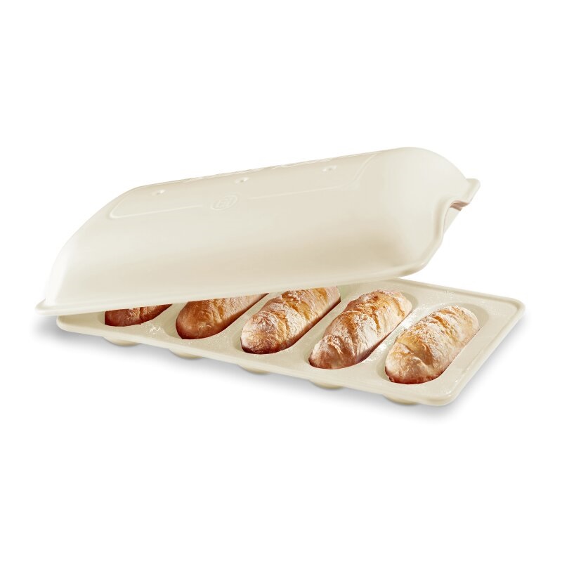 Moule a mini baguette couleur lin 39x23x10 cm vpc - emile henry