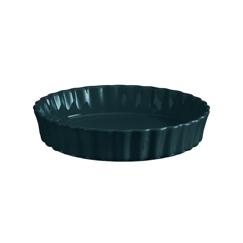 Plat a tarte tourtiere haute 28 cm bleu belle ile - emile henry 