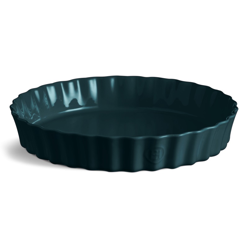 Plat a tarte tourtiere haute 32 cm bleu belle ile - emile henry 