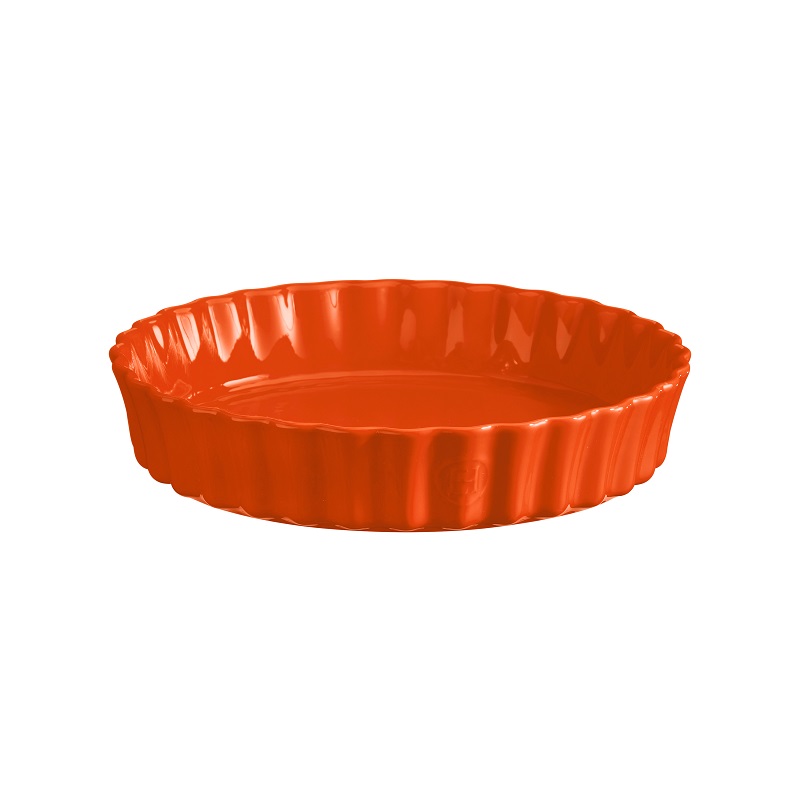 Plat a tarte tourtiere haute 28 cm orange toscane - emile henry 
