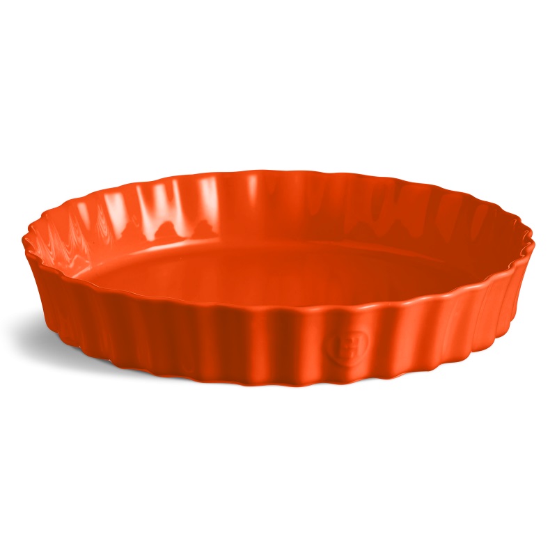 Plat a tarte tourtiere haute 32 cm orange toscane - emile henry 