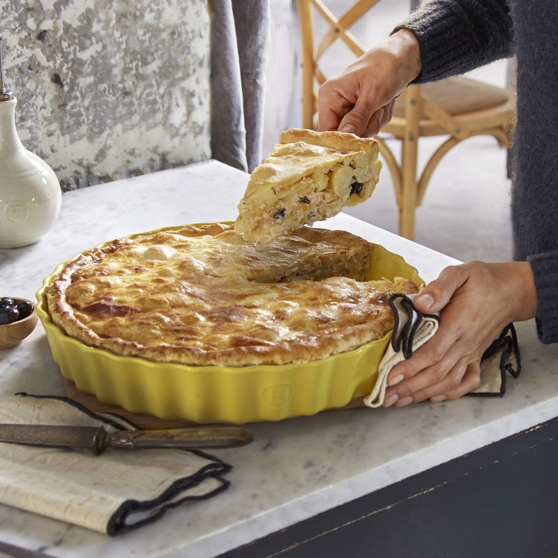 Plat a tarte tourtiere haute 32 cm orange toscane - emile henry 