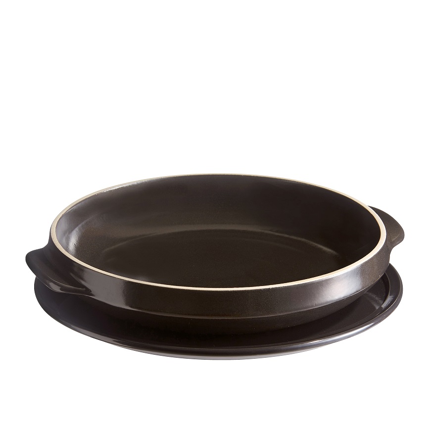 Moule a tarte tatin avec plat de service couleur noir fusain - emile henry