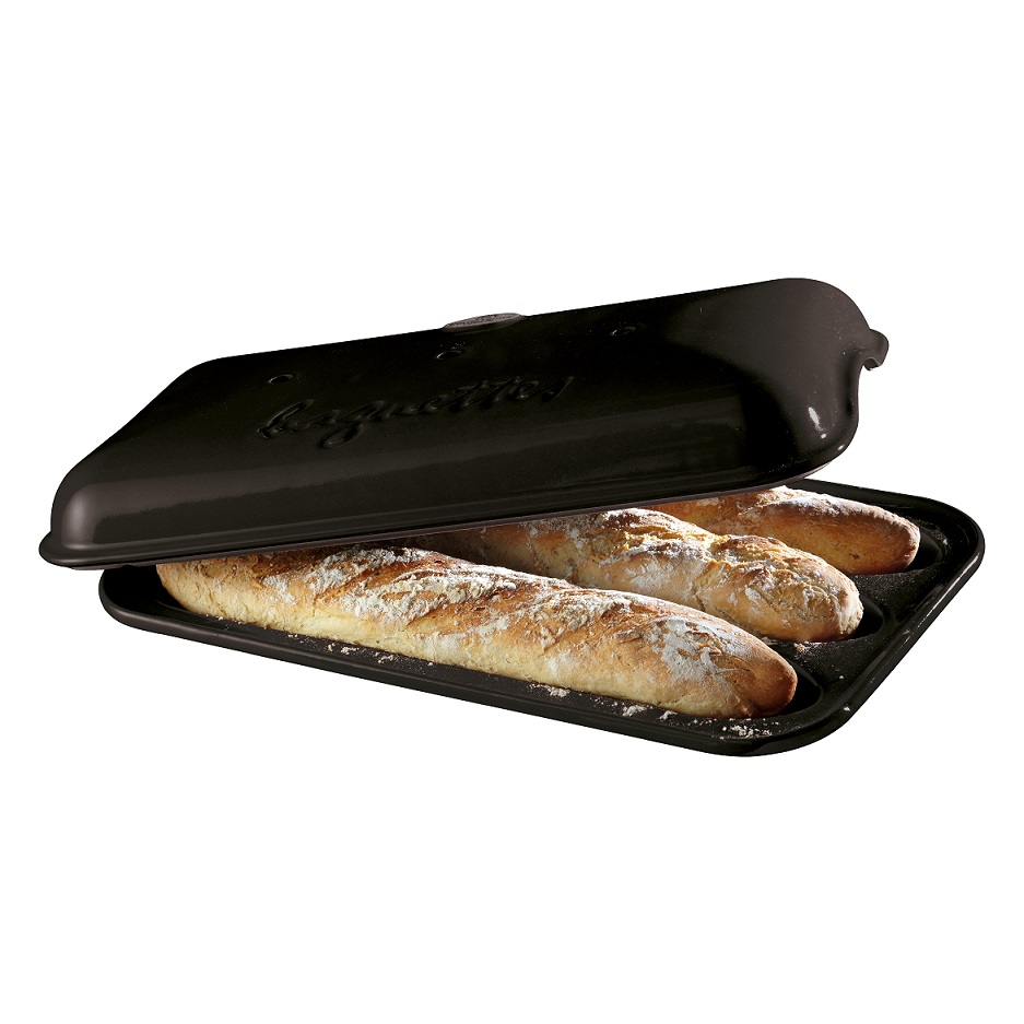 Moule a baguettes en ceramique fusain noir vpc - emile henry