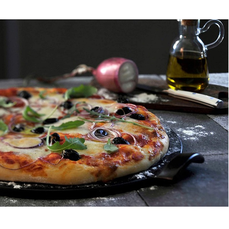 Pizza stone gris fusain 35,5 cm vpc - emile henry